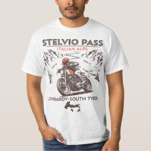 Stelvio Pass Motorcycle T-Shirt Italian Alps