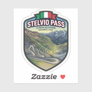 Stelvio Pass - Motorsport Alpine Pass Sticker
