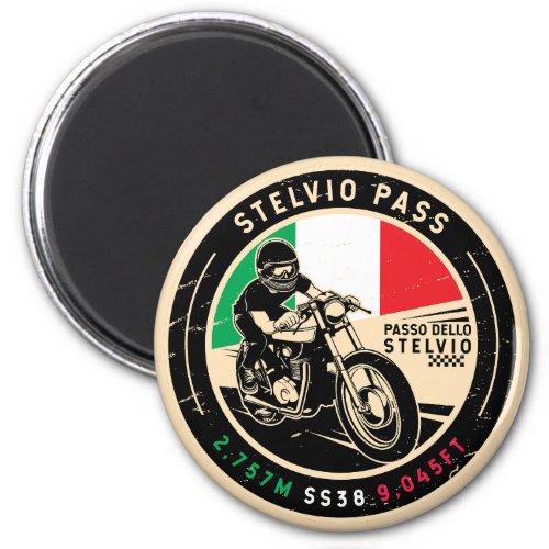 Stelvio Pass  Passo Dello Stelvio  Motorcycle Magnet