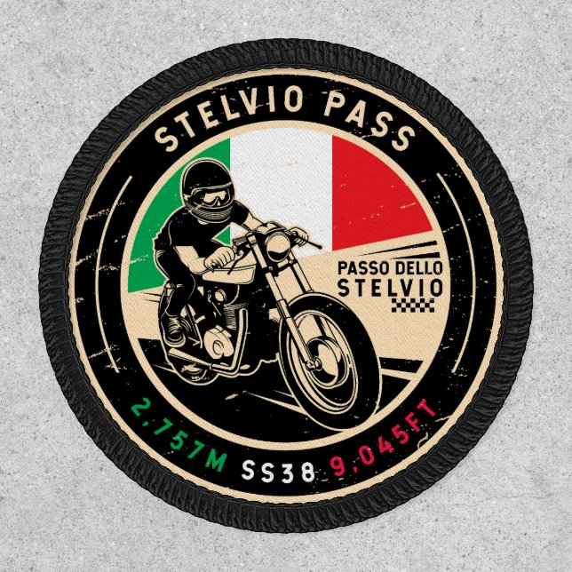 Stelvio Pass | Passo Dello Stelvio | Motorcycle Patch (Front)