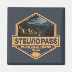 Stelvio Pass Passo Dello Stelvio Travel Art Badge Magnet