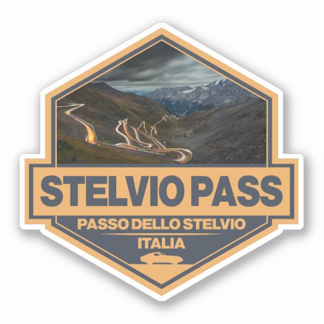 Stelvio Pass Passo Dello Stelvio Travel Art Badge Sticker (Front)