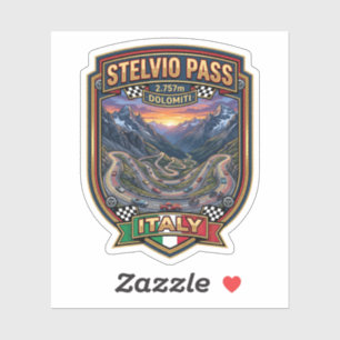Stelvio Pass - Scenic Dolomites Road Sticker