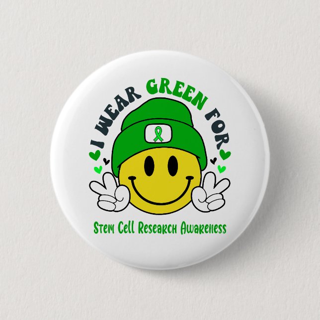 Stem Cell Research Awareness Ribbon Support Gifts Button (Front)