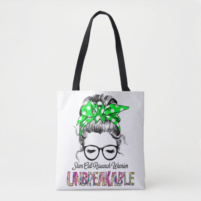 Stem Cell Research Awareness Ribbon Support Gifts Tote Bag (Front)