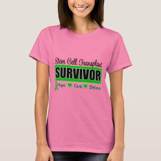 Stem Cell Transplant Survivor Badge T-Shirt (Front)