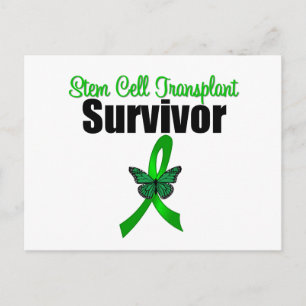 Stem Cell Transplant Survivor Butterfly Ribbon Postcard