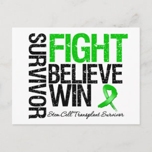 Stem Cell Transplant Survivor Fight Believe Win Postcard