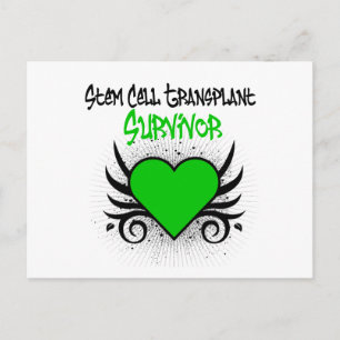 Stem Cell Transplant Survivor Heart Tattoo Postcard