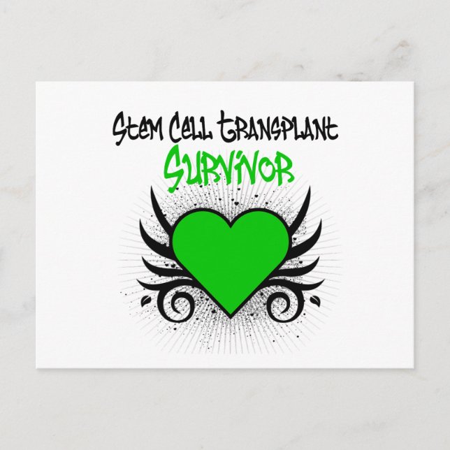 Stem Cell Transplant Survivor Heart Tattoo Postcard (Front)