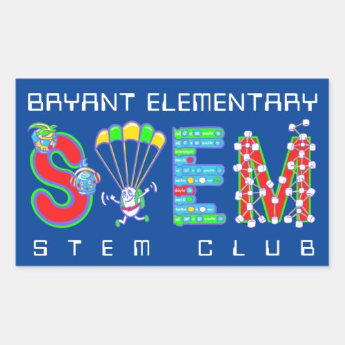 STEM Club Rectangular Sticker