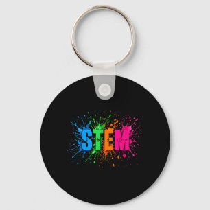 STEM Colorful Paint Splash Science Engineering Keychain