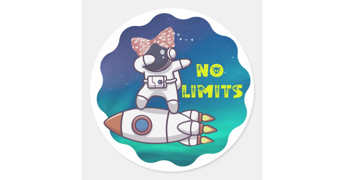 Stem: Girls Space No Limits Classic Round Sticker | Zazzle