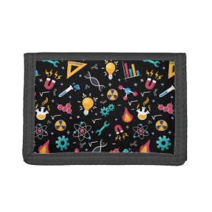 STEM icons pattern: science, engineering, etc. Trifold Wallet