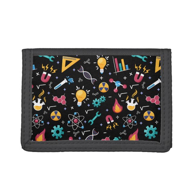 STEM icons pattern: science, engineering, etc. Trifold Wallet (Front)