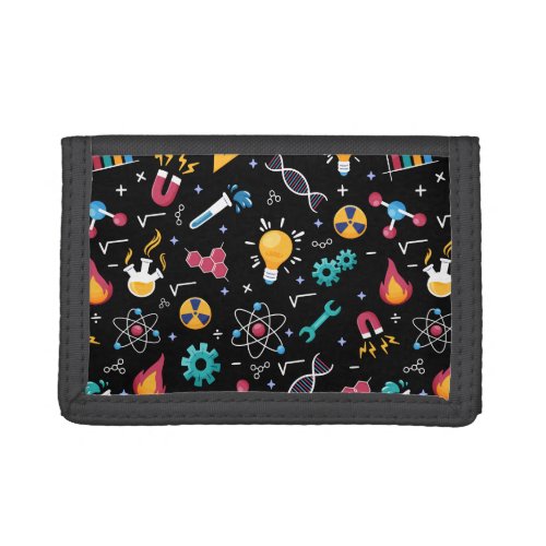 STEM icons pattern science engineering etc Trifold Wallet