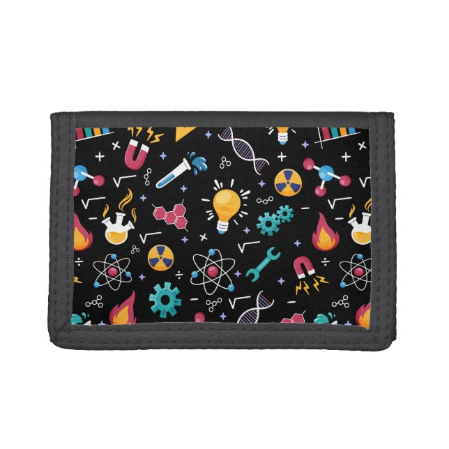 STEM icons pattern: science, engineering, etc. Trifold Wallet (Front)