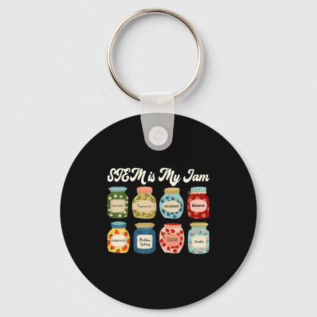 Stem Is My Jam Teacher Science Tech Engineering Ma Keychain (Front)