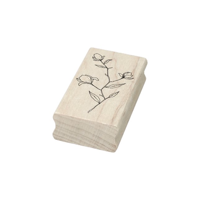 Stem of Lilies and Foliage Wood Craft Stamp (Stamp)