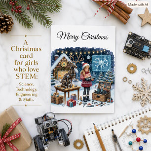 STEM Robotics Christmas Card for Girls