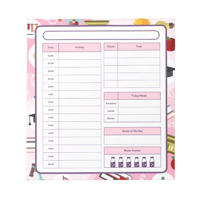 STEM Science Teacher Daily Planner Notepad (Front)