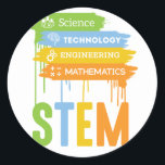 STEM Science Technology Engineering Math School Classic Round Sticker<br><div class="desc">STEM Science Technology Engineering Math School
Great gift idea for science majors,  technology majors,  engineering majors,  mathematics majors and anyone interested in and support these fields for the betterment of humankind.</div>