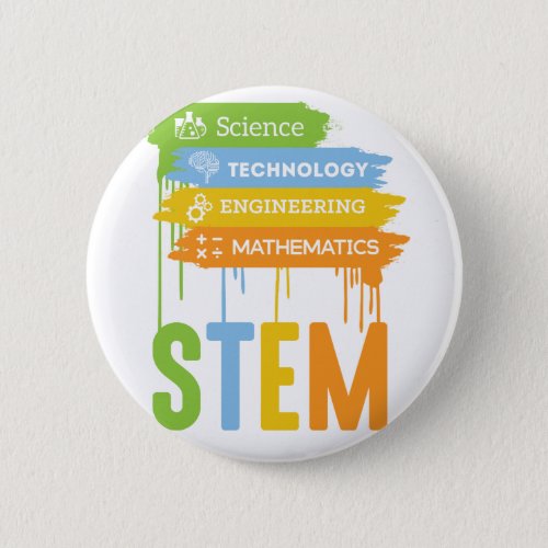 STEM Science Technology Engineering Math School Pinback Button