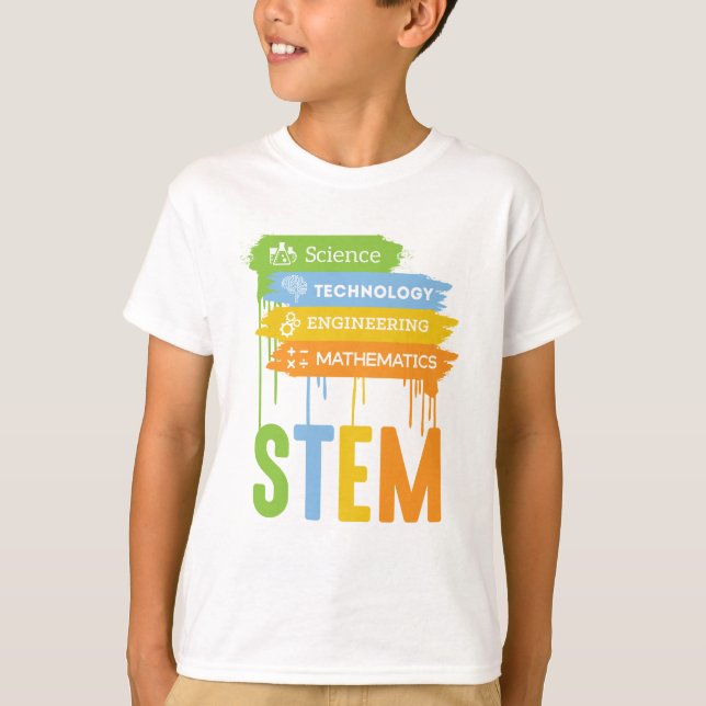 STEM Science Technology Engineering Math School T-Shirt (Front)