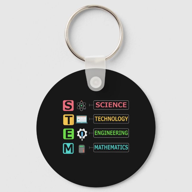 Stem Science Technology Engineering Math Teacher G Keychain (Front)