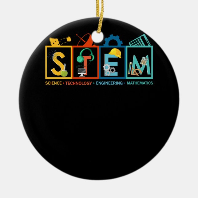STEM Science Technology Engineering Math Teacher S Ceramic Ornament (Front)