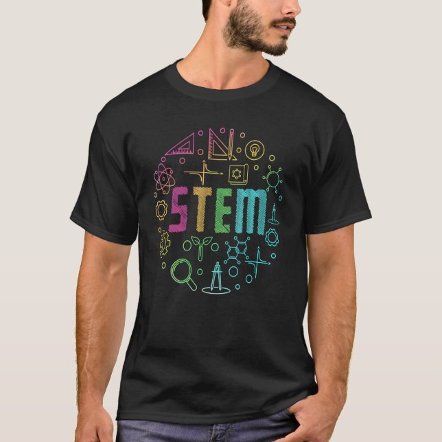 Stem Science Technology Engineering Math Teacher T-Shirt (Front)