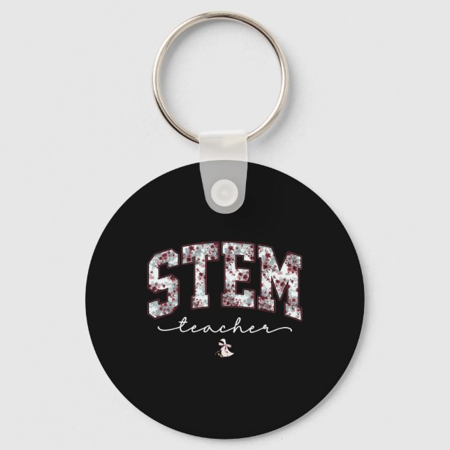 Stem Science Technology Engineering Math Teacher V Keychain (Front)