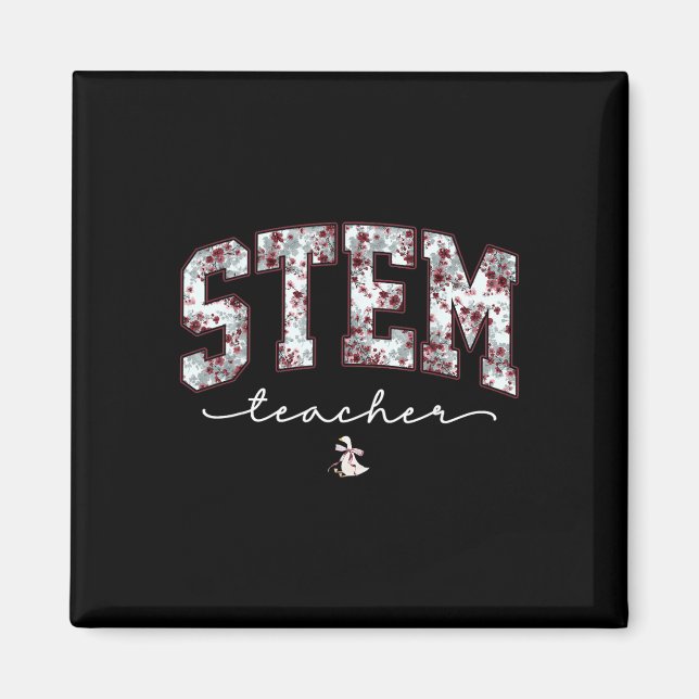 Stem Science Technology Engineering Math Teacher V Magnet (Front)