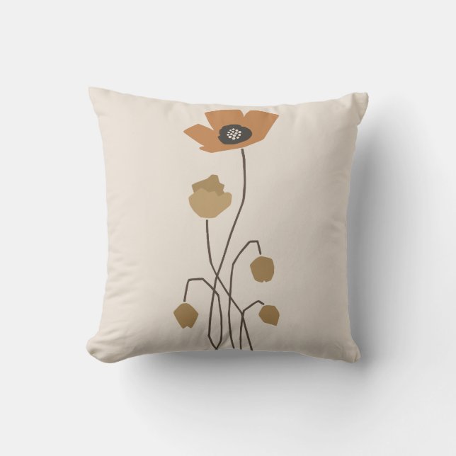 Stem & Silence Muted Autumn Fields Throw Pillow (Front)