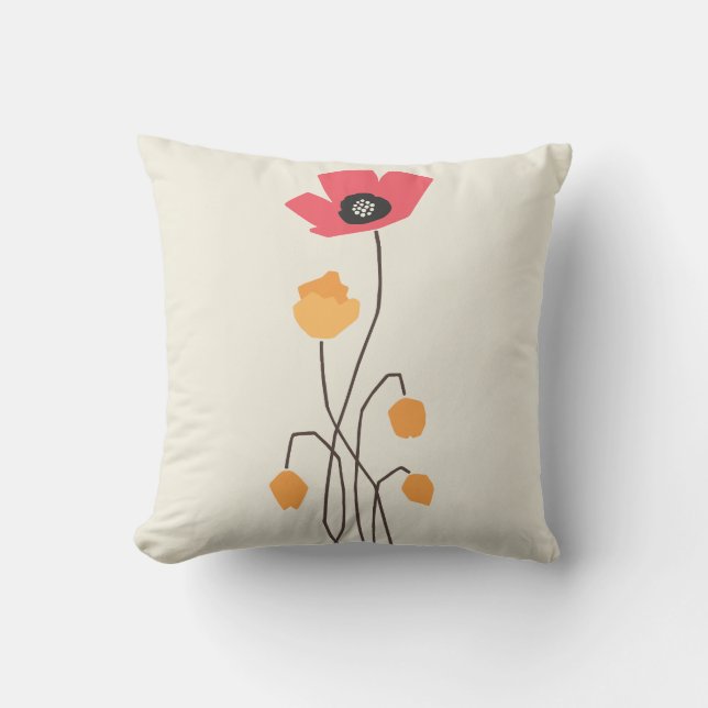 Stem & Silence Retro Candy Tones Throw Pillow (Front)