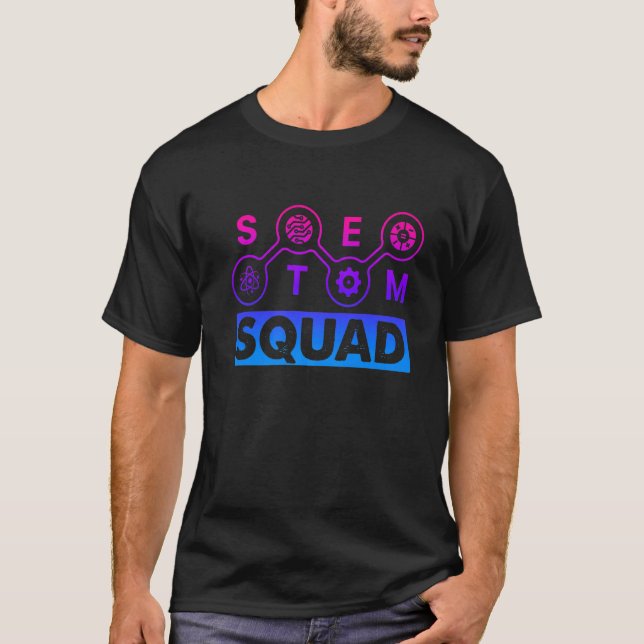 STEM Squad Science Technology Engineering Math Tea T-Shirt (Front)