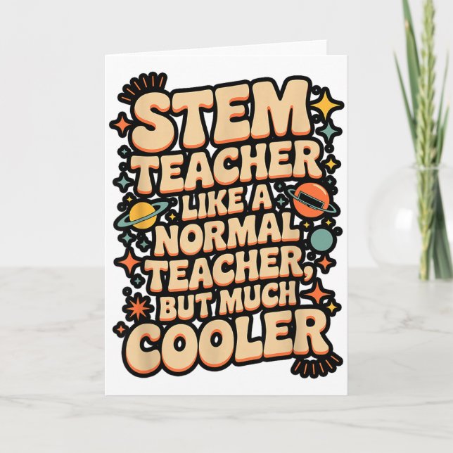 Stem Teacher Definition Funny Science Math Tech Te Card (Front)