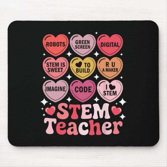 Stem Teacher Valentine's Day Science Technology Ma Mouse Pad (Front)