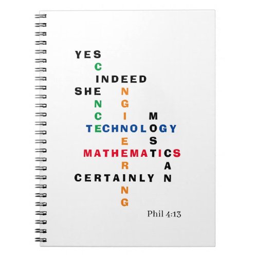 STEM Yes Indeed She Can Motivational Notebook