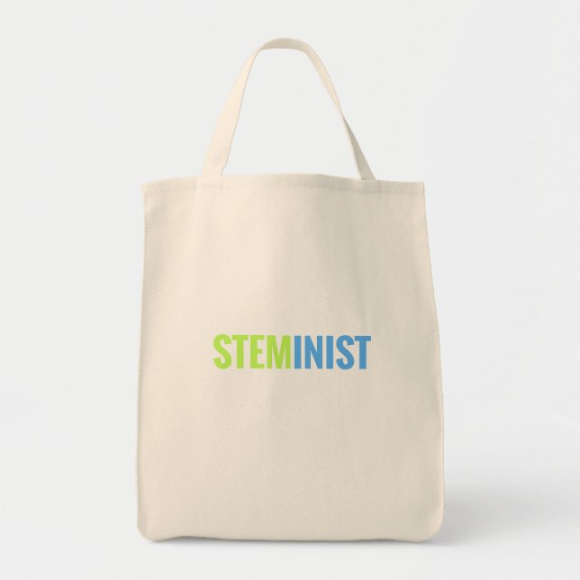 STEMinist Grocery Tote Bag (Front)