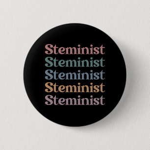 Steminist Retro Women In STEM Button