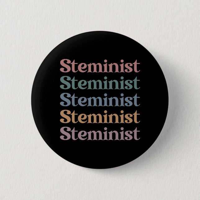 Steminist Retro Women In STEM Button (Front)
