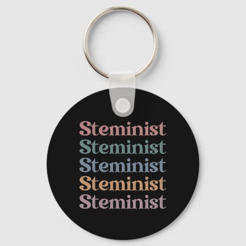 Steminist Retro Women In STEM Keychain