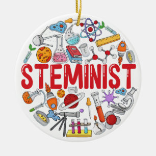 Steminist,Stem Woman, Stem Student Gift Ceramic Ornament