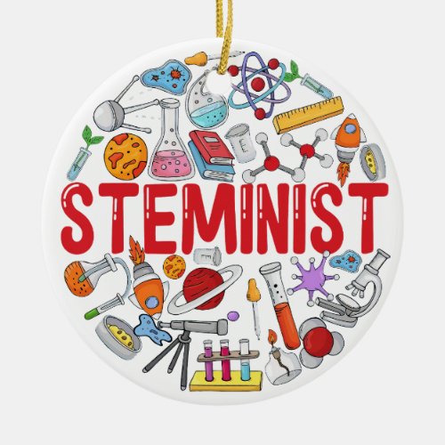SteministStem Woman Stem Student Gift Ceramic Ornament