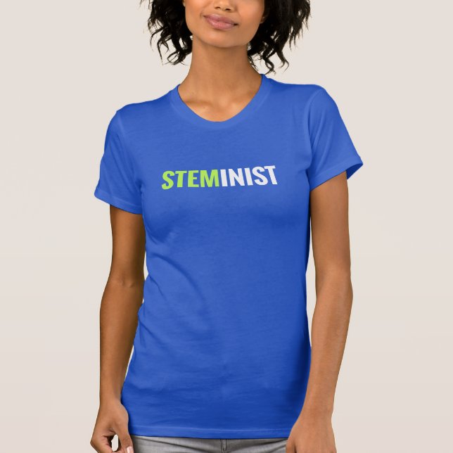 STEMinist Tee - Lime/White Text (Front)