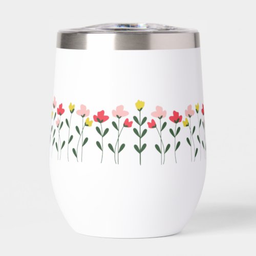 Stemless Floral Wine Cup Tumbler