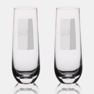 Stemless Flute Etched Glassware