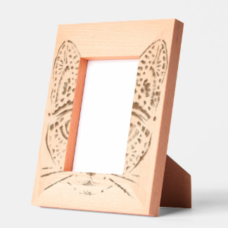 Stencil Cat in Graved Frame Engraved Frames