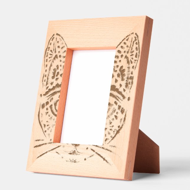 Stencil Cat in Graved Frame Engraved Frames (Left)